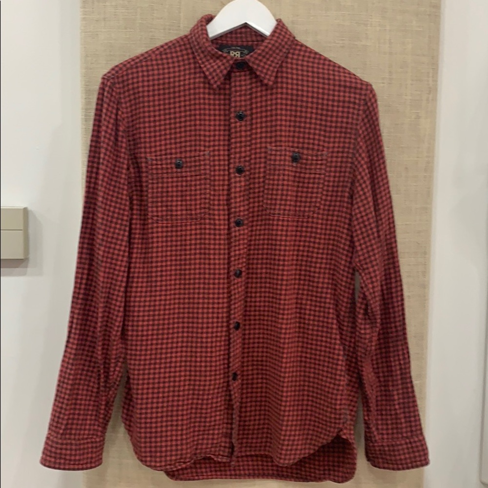 RRL strap collar shirt